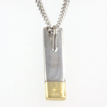 18ct Gold 2 Tone 18 inch Pendant with Chain